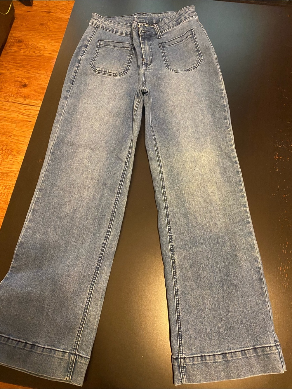 Source Unknown Wide Leg Jeans - Light Blue Denim